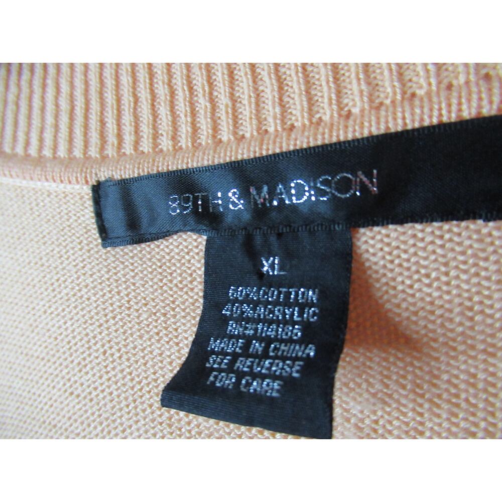 89th & Madison Peach 3/4 Sleeve Cardigan - Picture 3 of 3